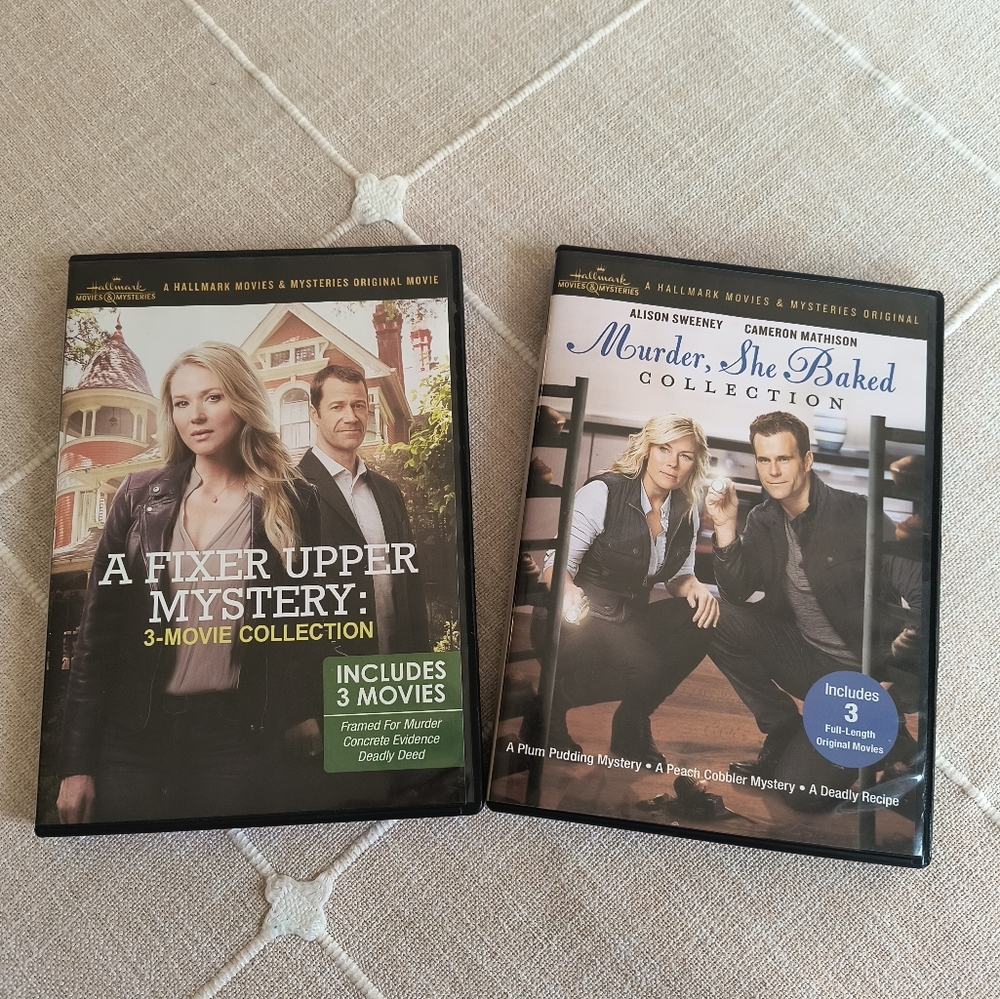 Hallmark DVD Set — A Fixer Upper Mystery & Murder, She Baked (black cases)